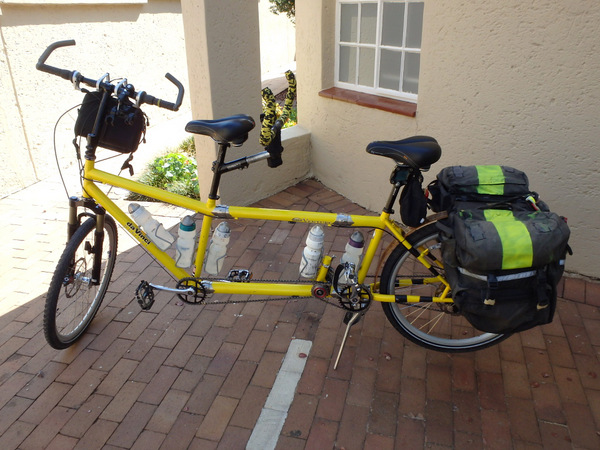 Our bike is loaded for travel.